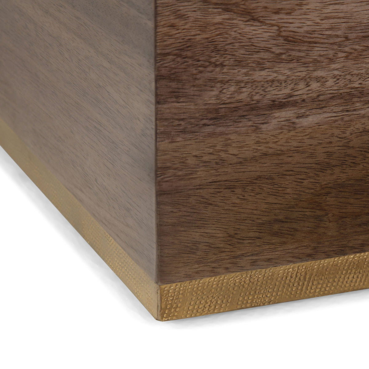 Handcrafted Square Coffee Table with Brass Trim - Multiple Finishes
