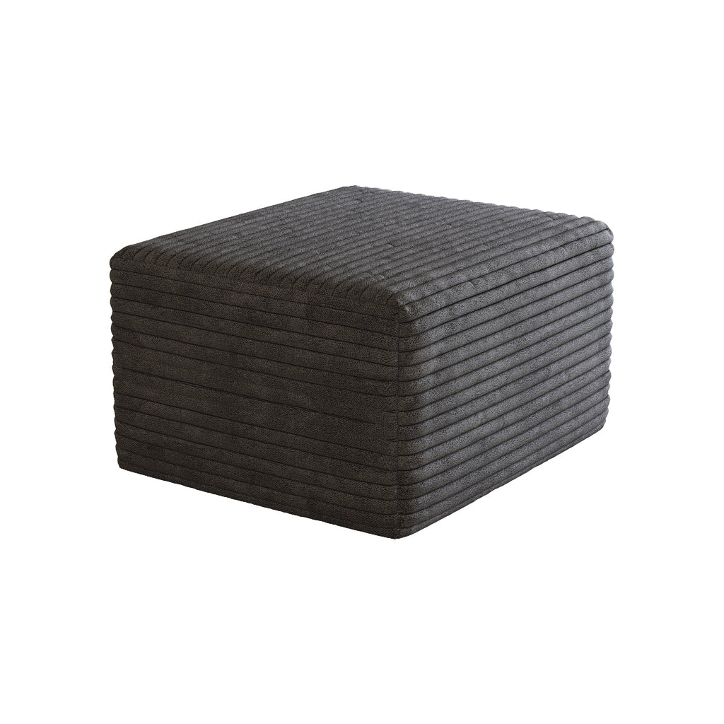 Sofa Ottoman with Plush Corduroy Fabric - Dark Grey