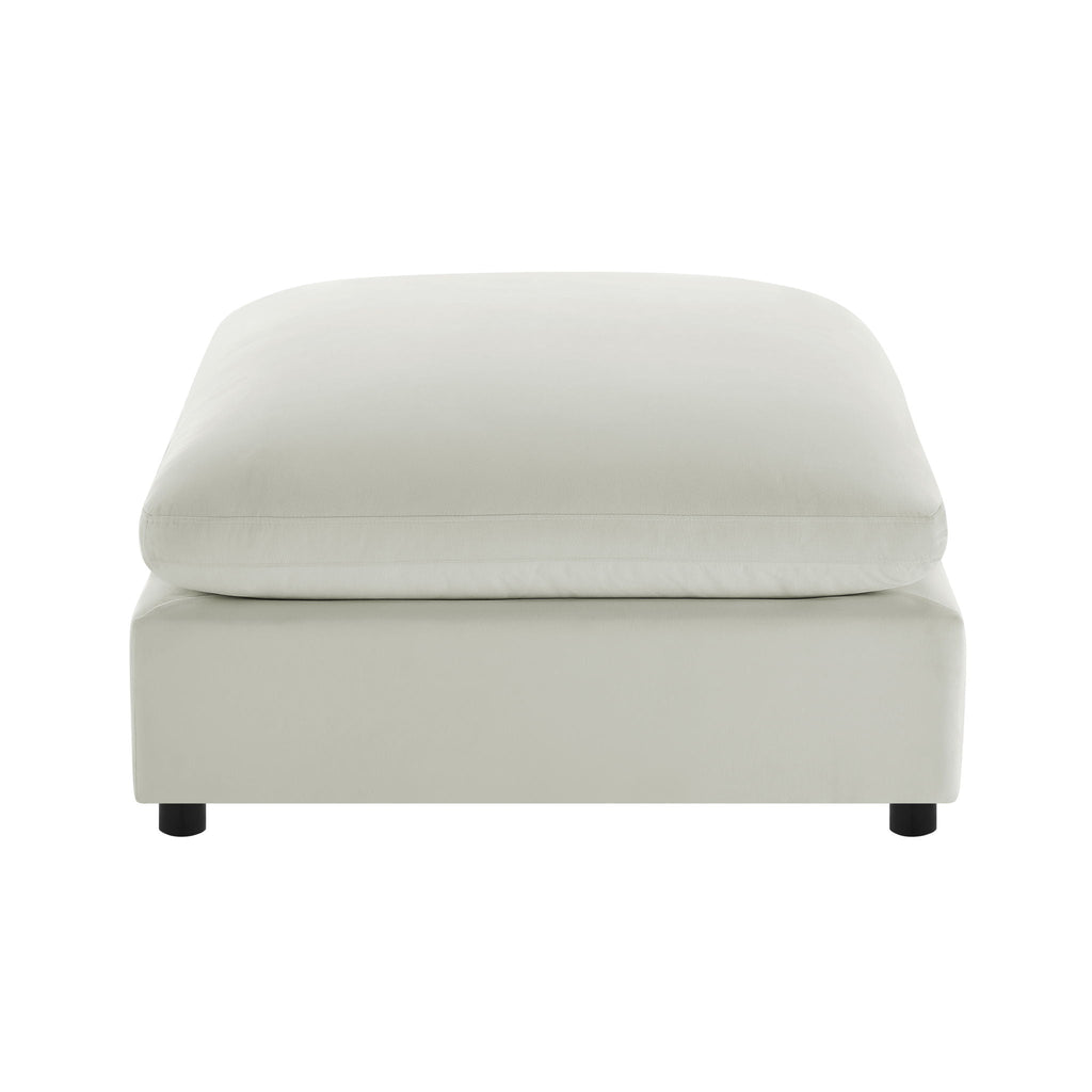 Caylie Upholstered Ottoman with Removable Covers - Beige or Dark Gray