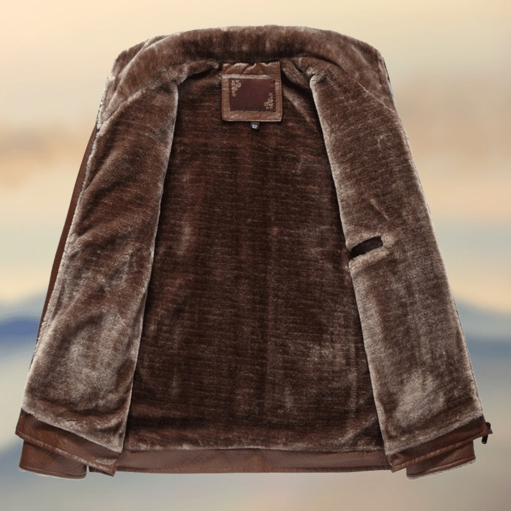 Winter New Plush And Thickened Pu Fur Father's Clothes