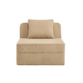 Armless Sofa With Pillow in Plush Corduroy - Camel