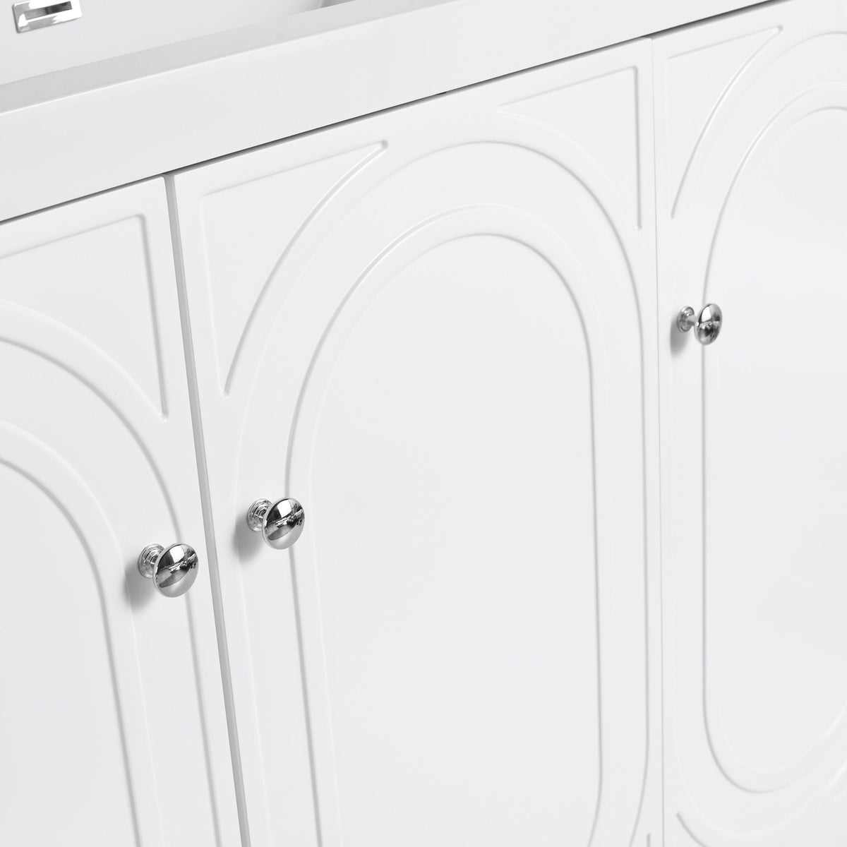 Modern Freestanding Bathroom Vanity with Soft Close Cabinet Doors - Pearl Silver, White, or Dark Green