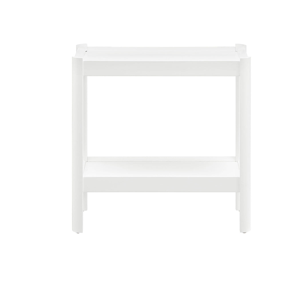 Solid Wood Nightstand with 2 Shelves - Black or White