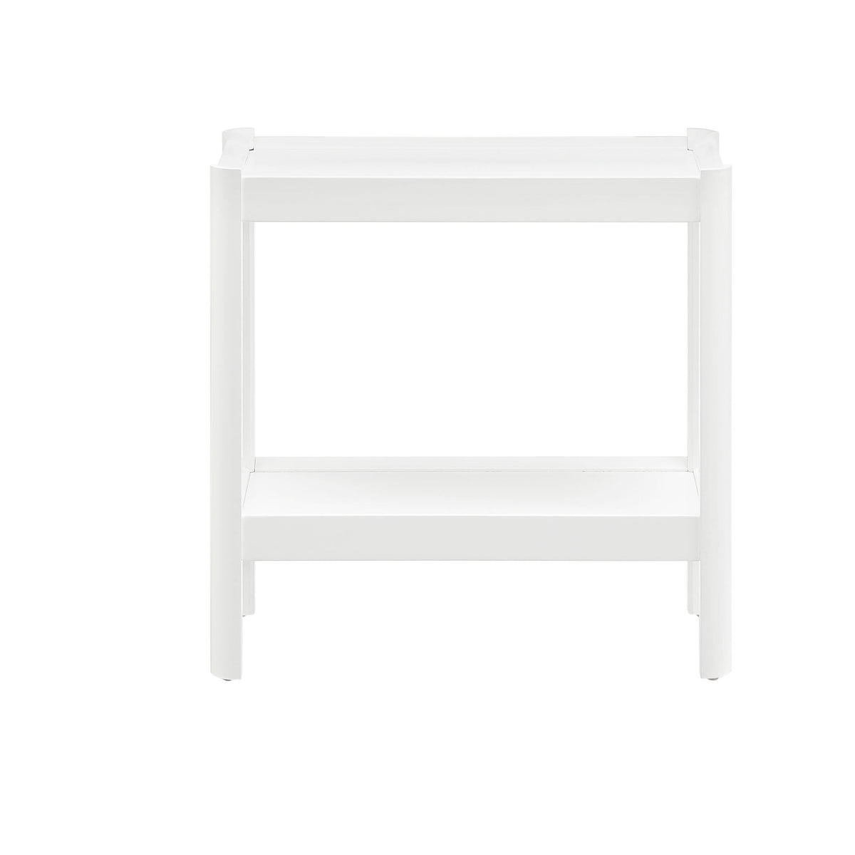 Solid Wood Nightstand with 2 Shelves - Black or White