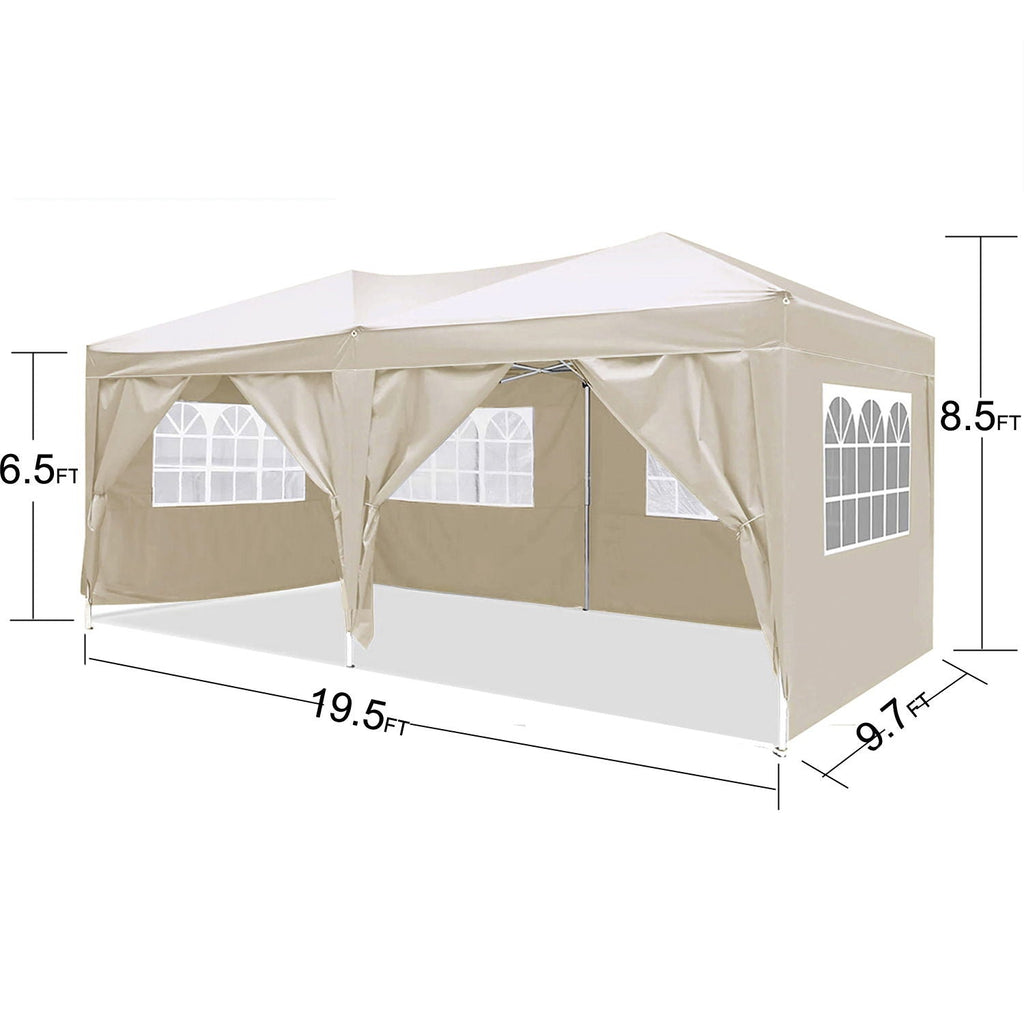 10'x20' Pop Up Canopy Tent with Removable Sidewalls and Carry Bag - White, Pink, Beige, Blue