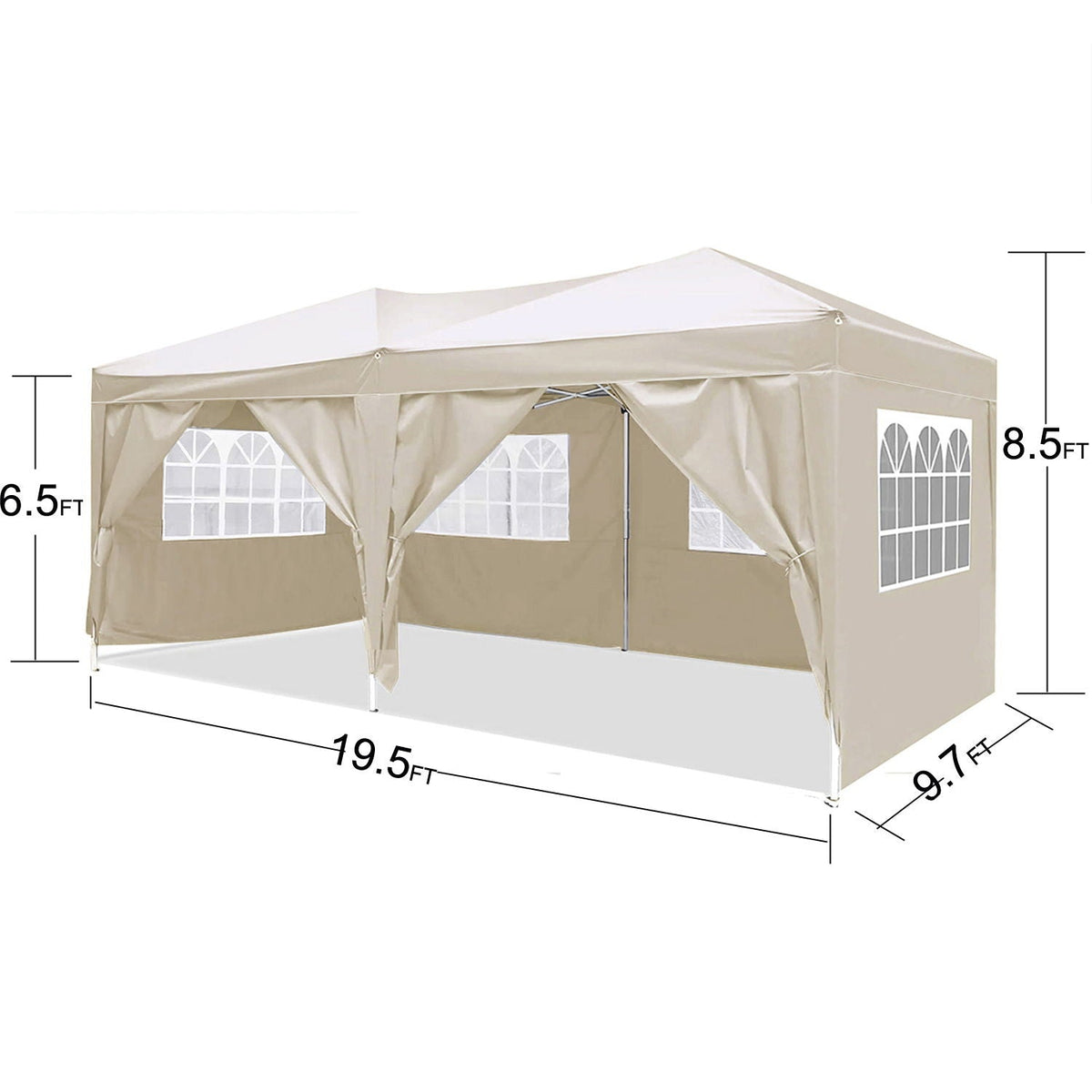 10'x20' Pop Up Canopy Tent with Removable Sidewalls and Carry Bag - White, Pink, Beige, Blue