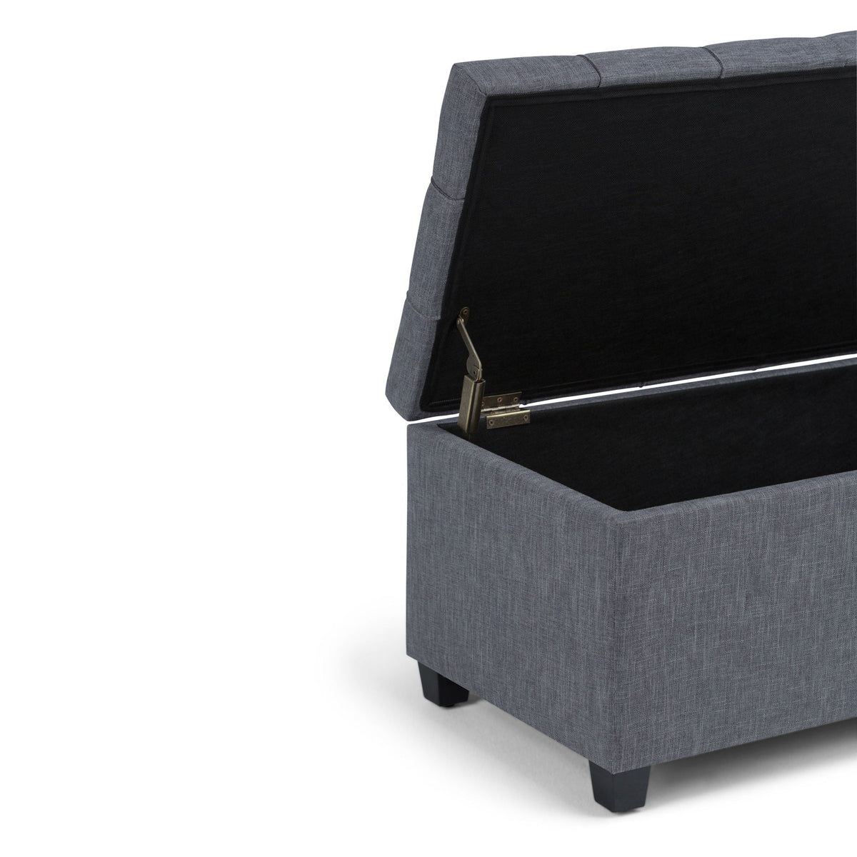 Upholstered Storage Ottoman Bench with Safety Hinge - Multiple Colors