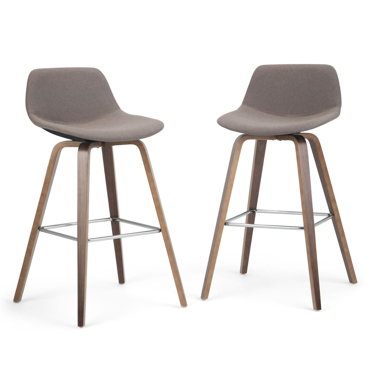 Bentwood Counter or Bar Height Stool Set of 2 with Foot Rest – Multiple Colors