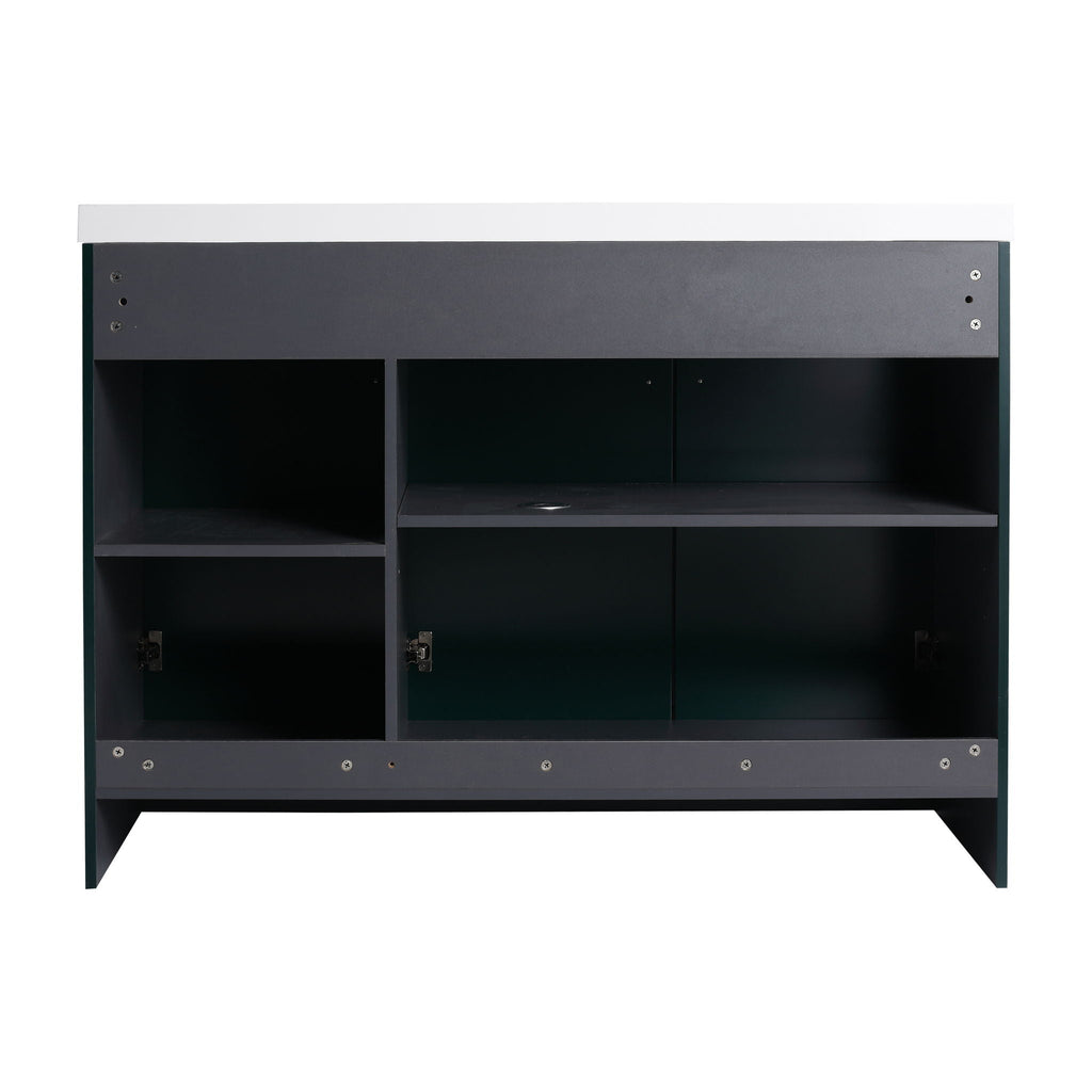 Modern Freestanding Bathroom Vanity with Soft Close Cabinet Doors - Pearl Silver, White, or Dark Green