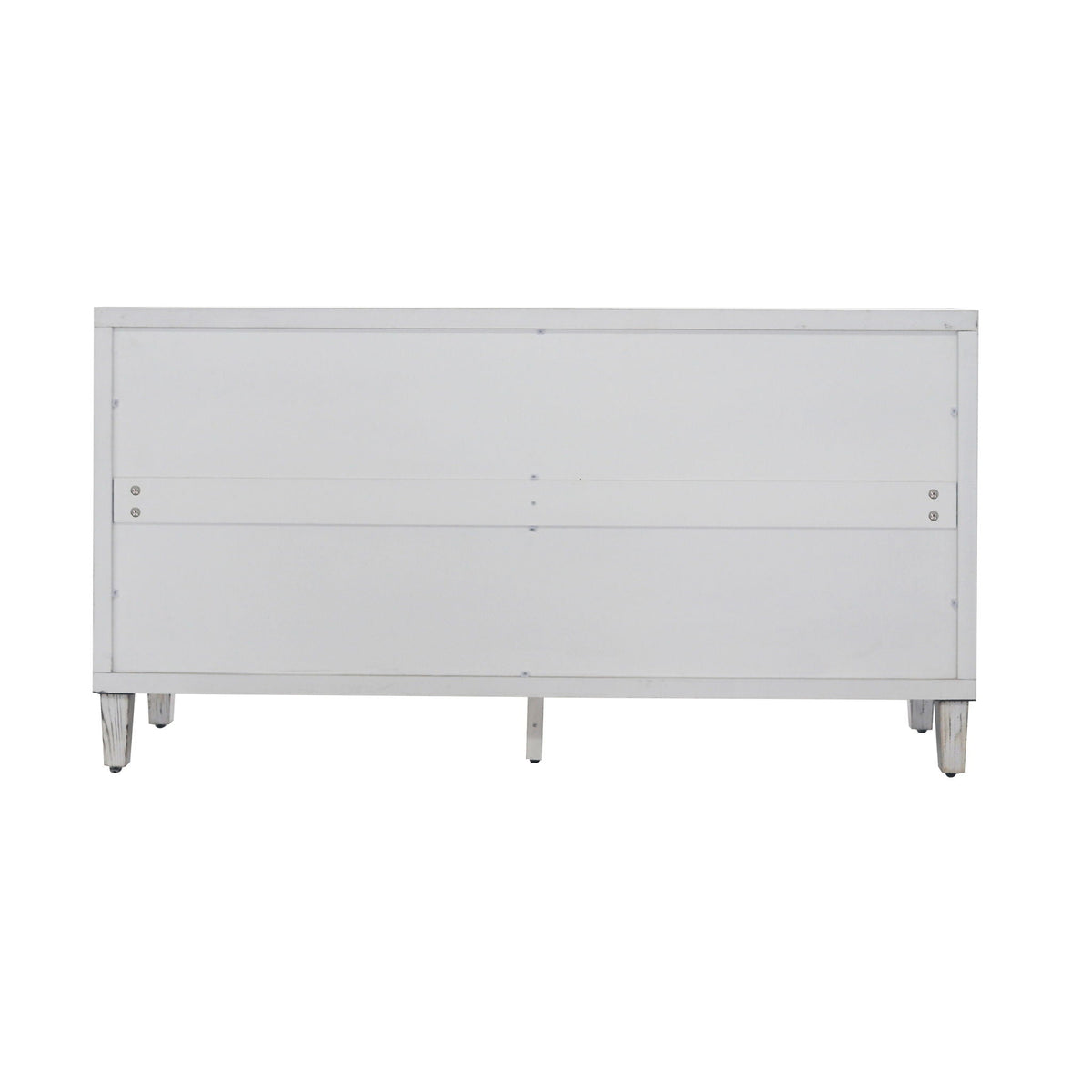 White Wash 4-Door Sideboard Cabinet with Adjustable Shelves