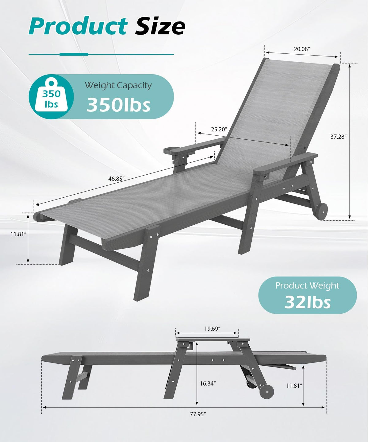 HDPE Chaise Lounge Outdoor Chair