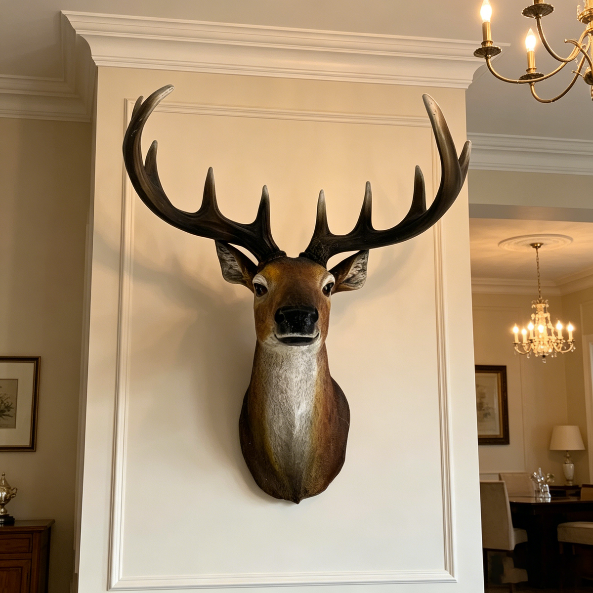 14.57" Wide Stag Head Wall Mount with Realistic Detail - Rustic Resin