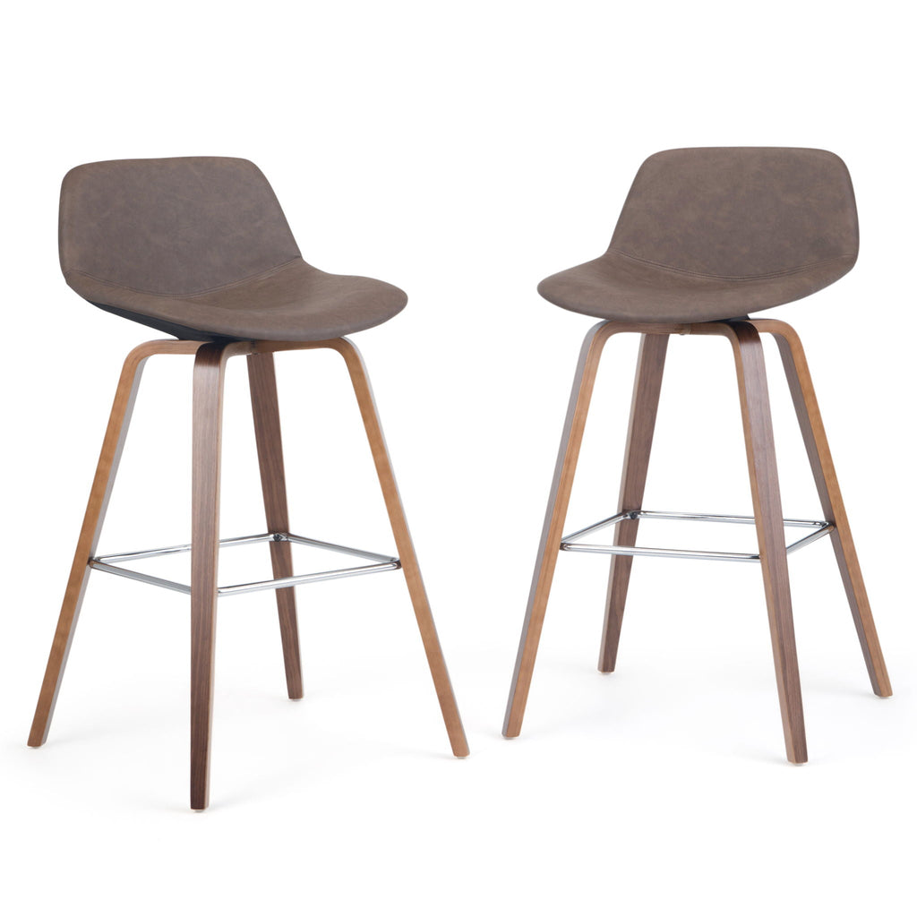 Bentwood Counter or Bar Height Stool Set of 2 with Foot Rest – Multiple Colors