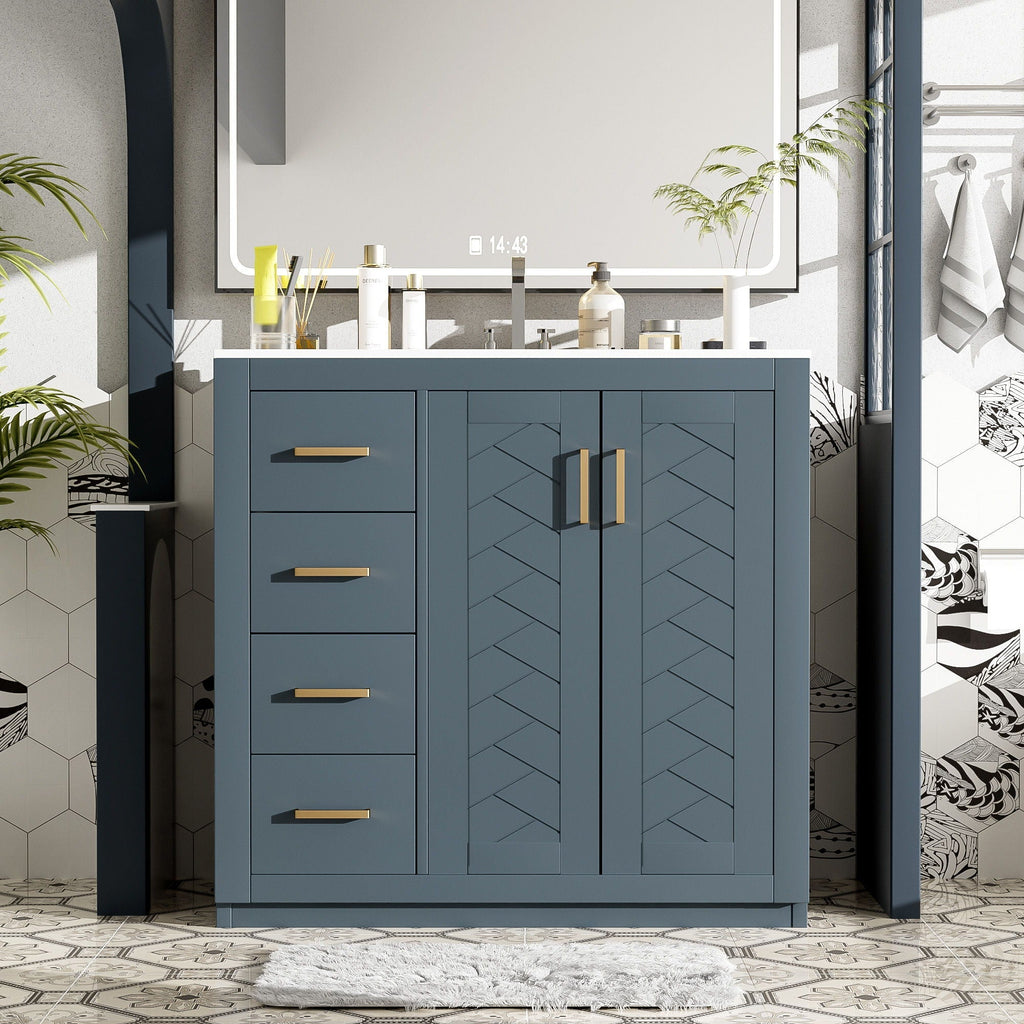 Bathroom Vanity With Sink Combo, Storage Cabinet, Freestanding Set