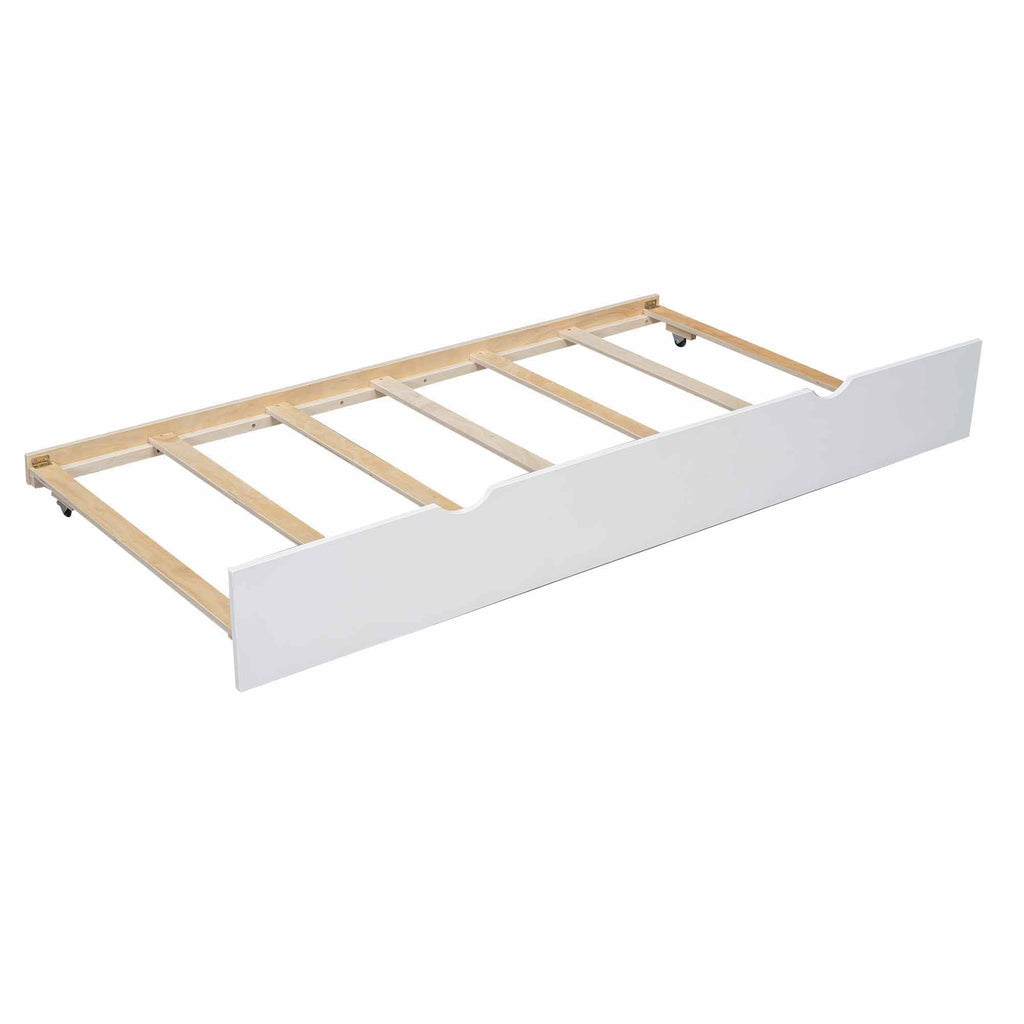 Twin Over Full Bunk Bed with Ladder and Storage Options - White or Dark Gray