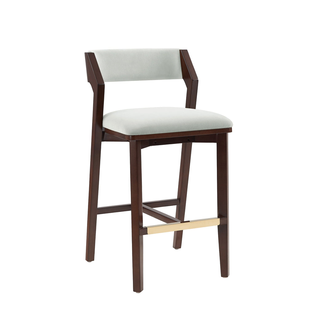 Bar Height Barstool with Backrest - Pearl Silver, White, Black, Dark Green