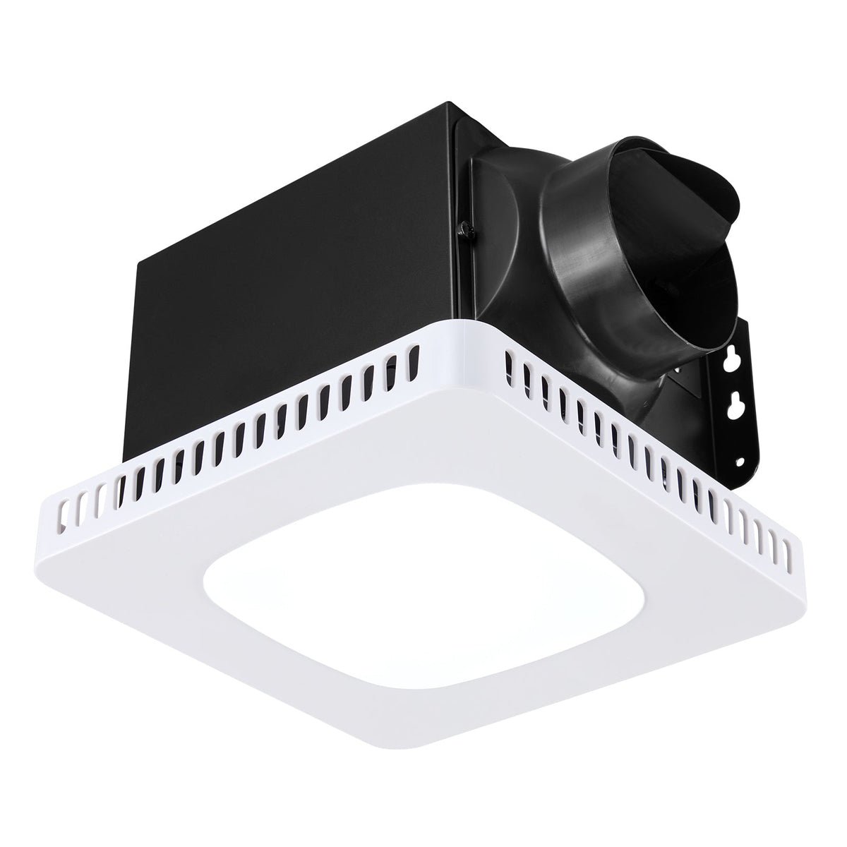 Bathroom Exhaust Fan with LED Light and Adjustable Color Temperatures - White