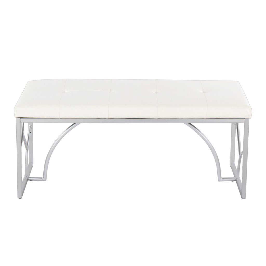 Elegant Contemporary Upholstered Bench with Metal Frame - Multiple Colors
