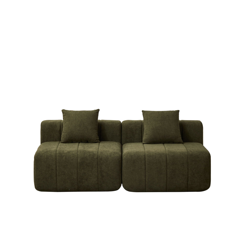 Modular Sectional Sofa with 2 Pillows – Symmetrical Design