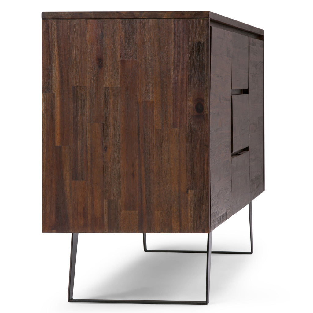 Lowry Modern Industrial Sideboard Buffet with Adjustable Shelves - Dark Brown or Light Brown