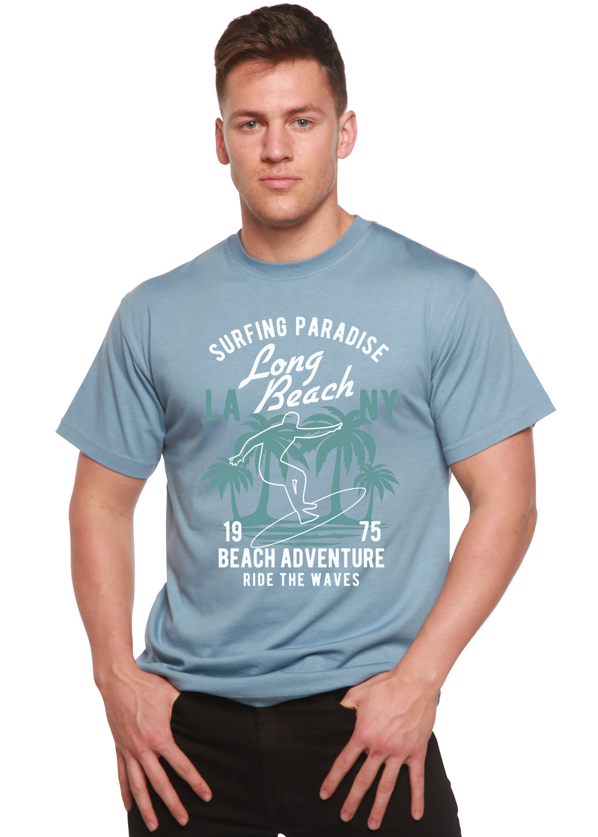 Beach Adventure Men's Bamboo Viscose/Organic Cotton Short Sleeve Graphic T-Shirt