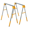 Adjustable Height Sawhorses 2 Pack with Folding Design - Steel