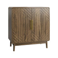 Sideboard Buffet Cabinet with Carved Doors and Adjustable Shelf - Dark Brown