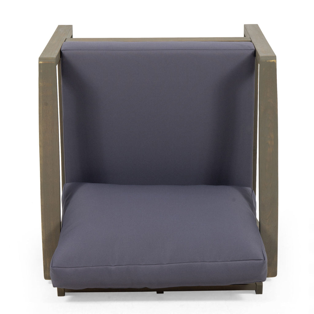 Samwell Outdoor Club Chair with Water-Resistant Cushions - Dark Gray