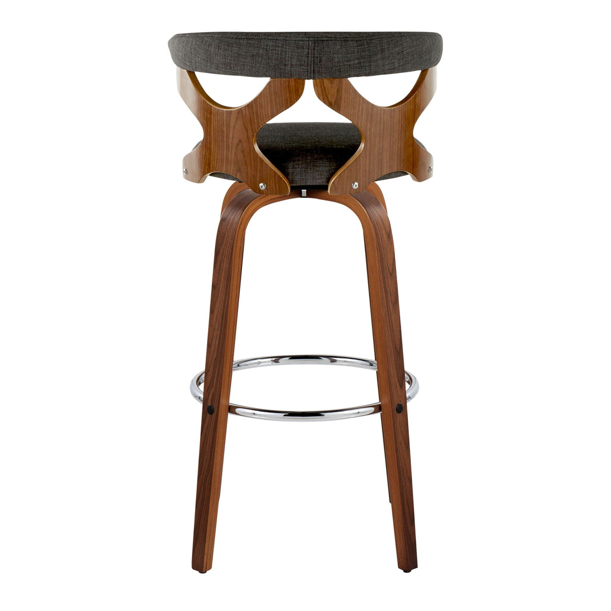 Mid Century Modern Swivel Barstool Set with Padded Upholstery - Multiple Colors