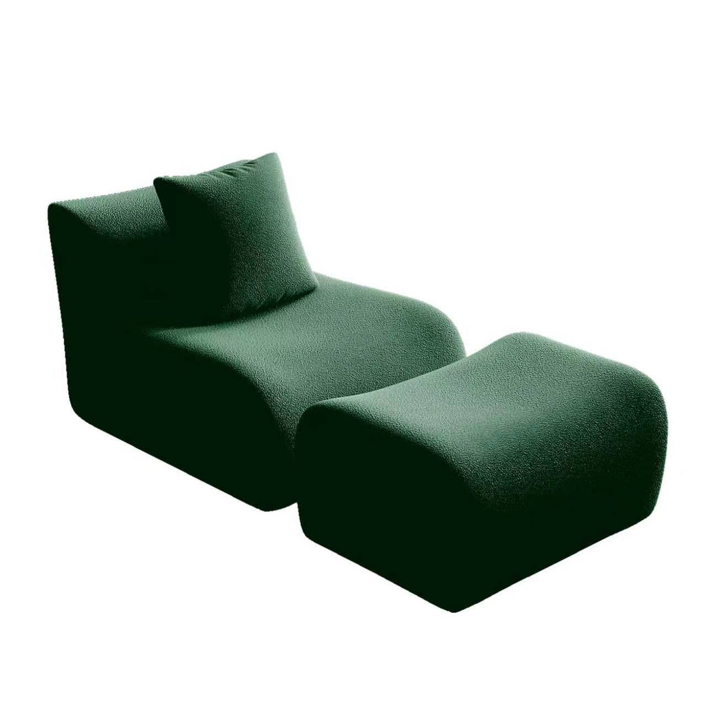 Soft Teddy Fabric Sofa with No Assembly Required - Green or Black