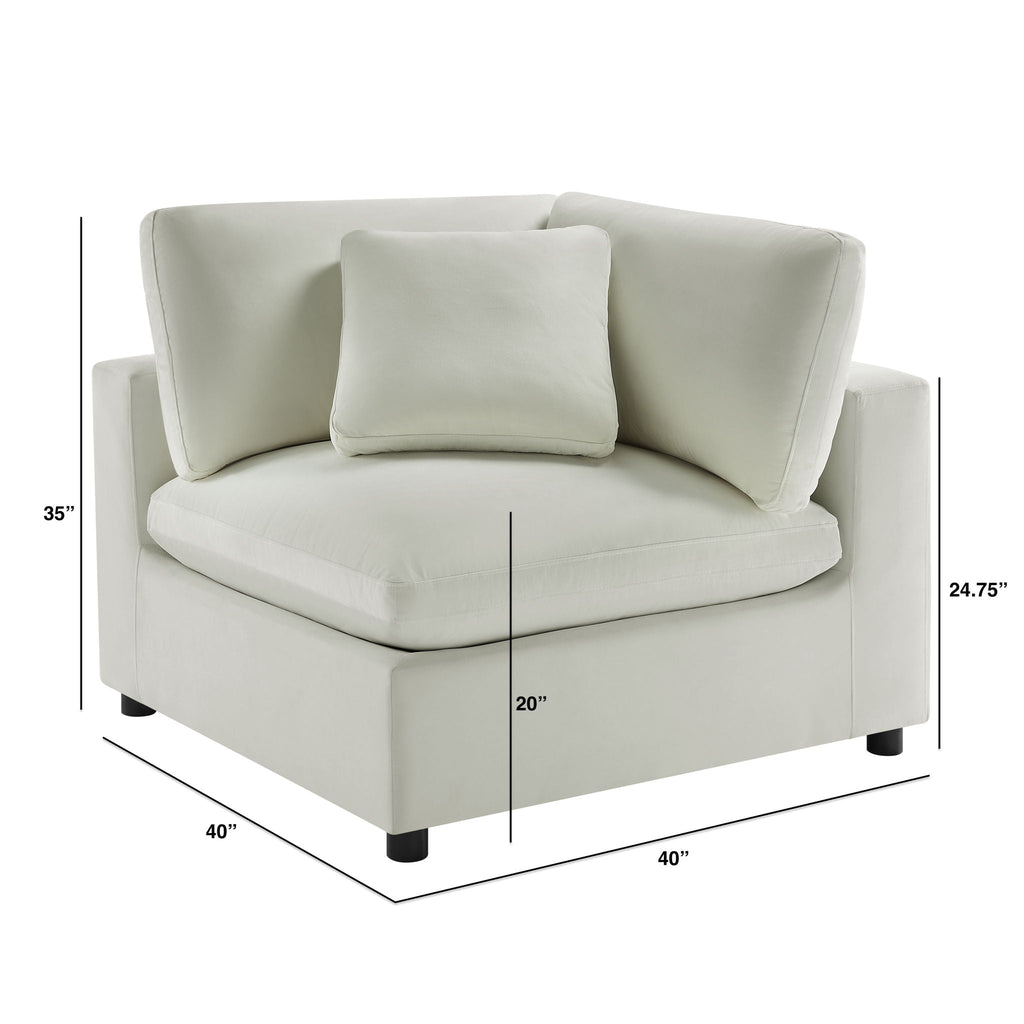 Corner Wedge Chair with Down Blend Cushion - Beige or Dark Gray