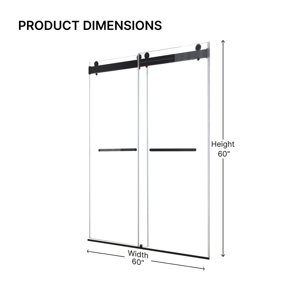 Double Sliding Shower Door with Soft Close Function - Matte