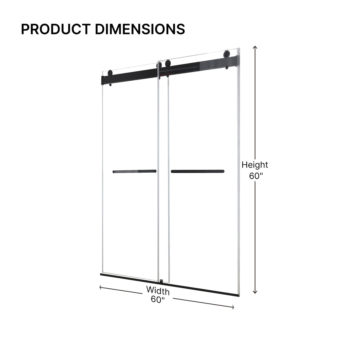 Double Sliding Shower Door with Soft Close Function - Matte