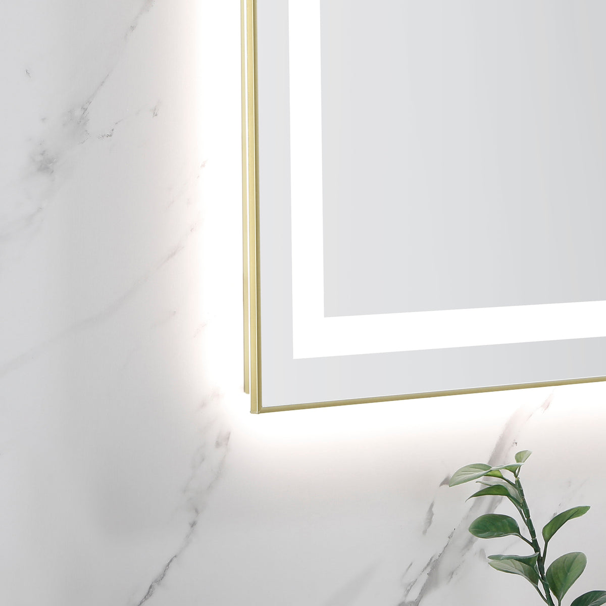 48" x 30" LED Bathroom Mirror with Front and Backlight - Aluminum