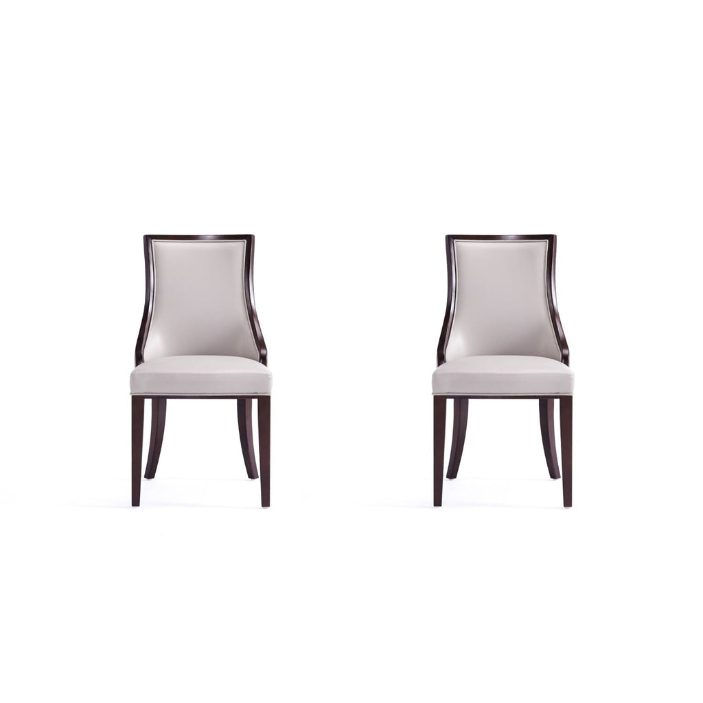 Grand Dining Chair Set with Solid Beech Wood Frame - Beige or Gray