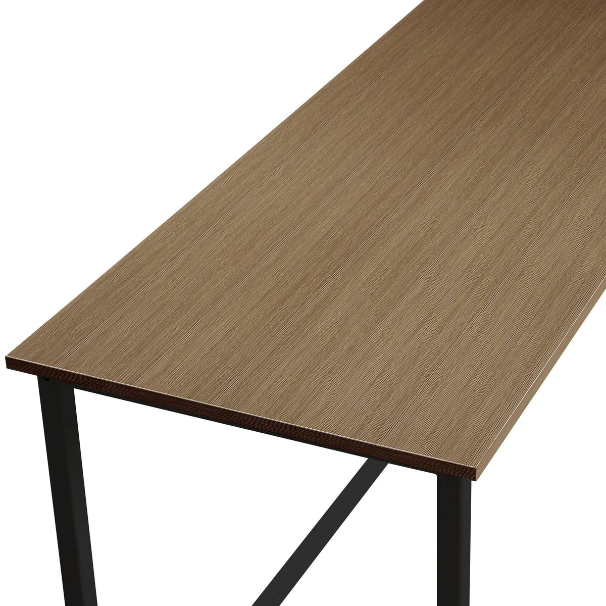 Bambina Computer Desk L-Shape Corner Desk with Metal Frame - Gray or Dark Brown