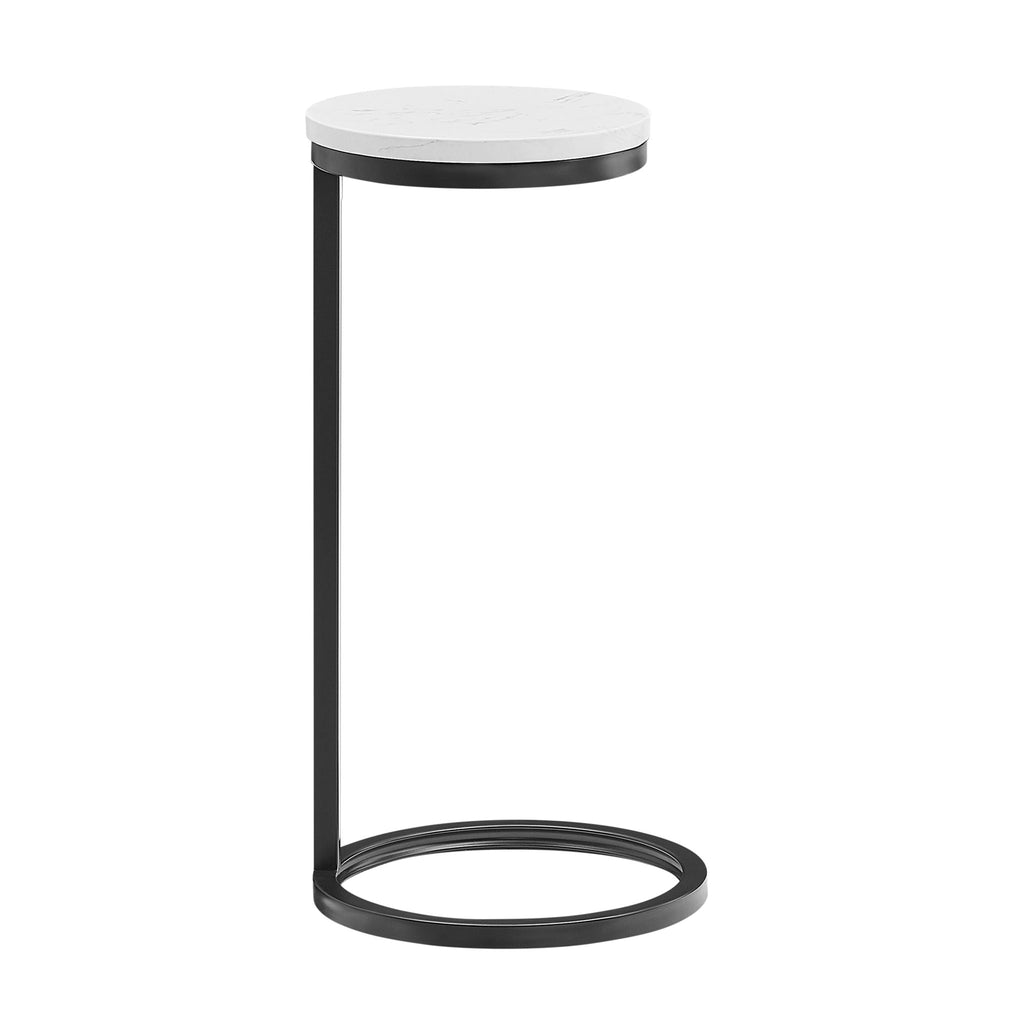 Cerro - Round Accent Table - Antique Bronze / White Marble