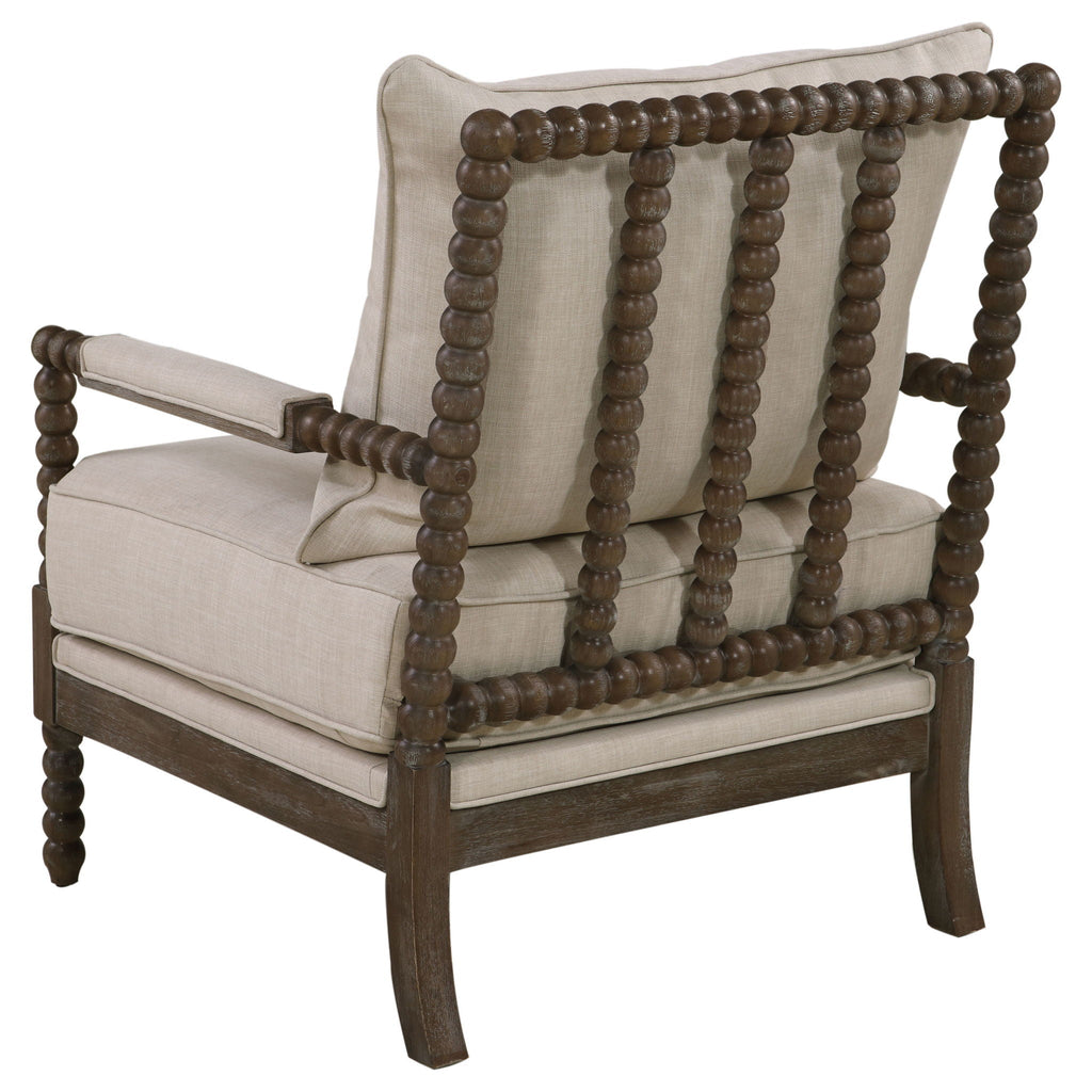Removable Back Accent Chair with Plush Cushion - Beige, White, or Dark Gray