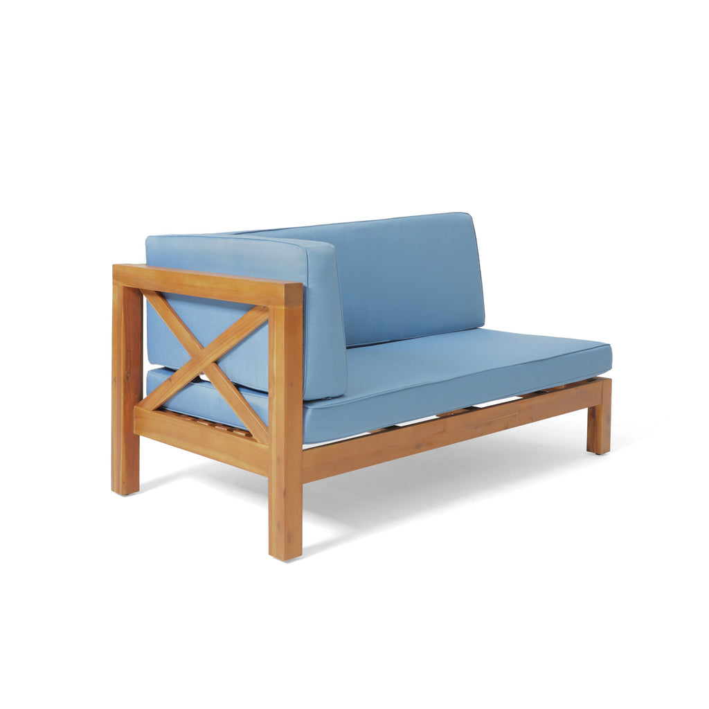 Brava X-Back 4-Piece Outdoor Sofa Set with Water-Resistant Cushions - Blue