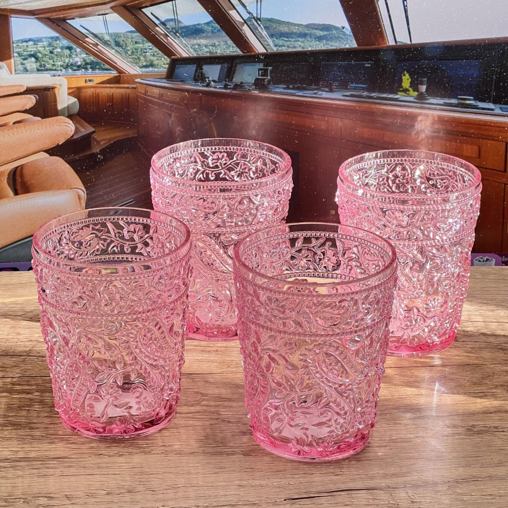 Paisley Acrylic Glasses Drinking (Set of 4)