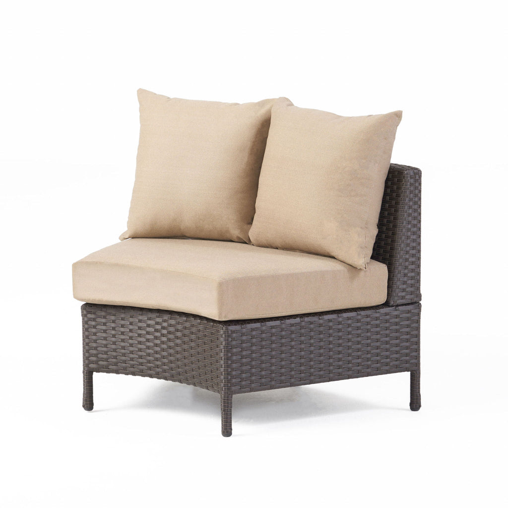 Pt Limon Modern Outdoor Single Sofa with Iron Frame – Pearl Silver or Light Brown
