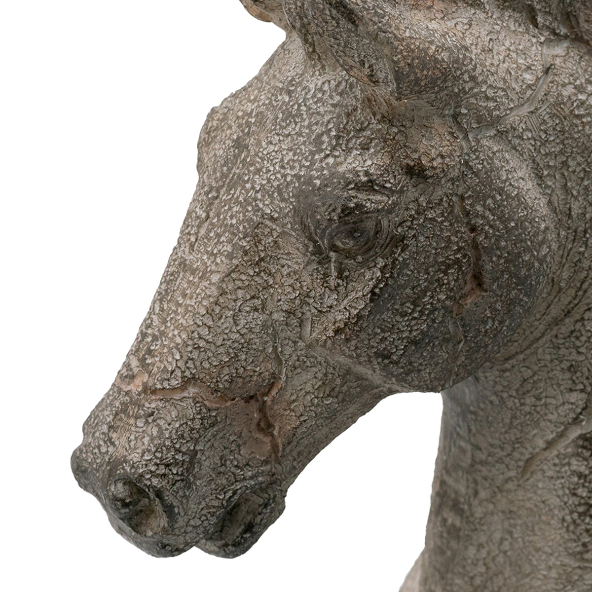Antique Horse Statue On Stand with Iron Base - Gray
