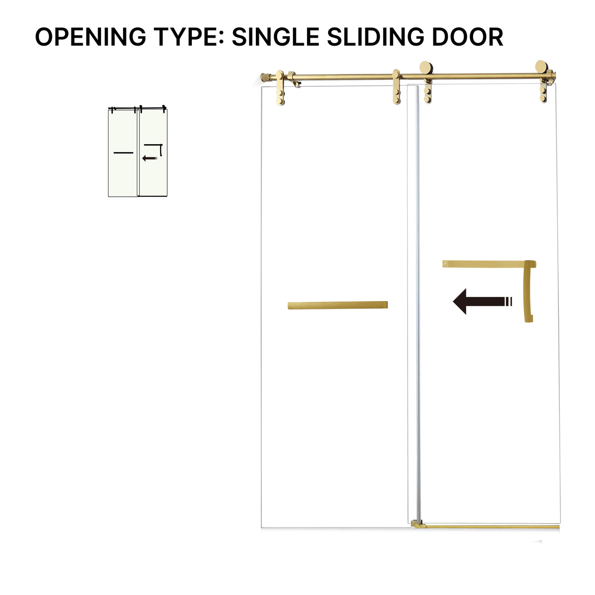 Frameless Single Sliding Shower Door