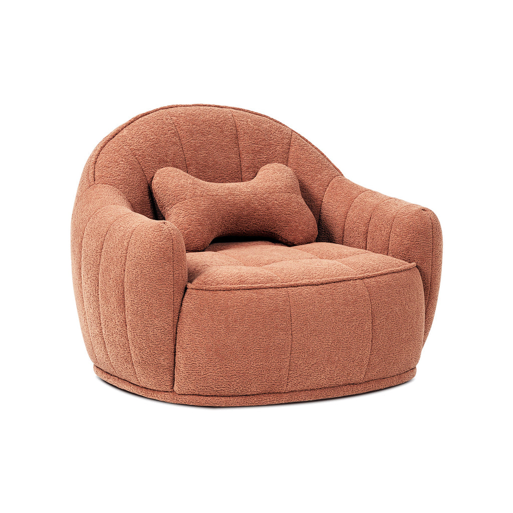 Louie 30.5" Modern Dog Sofa Bed with Bone Pillow - Medium, Spice