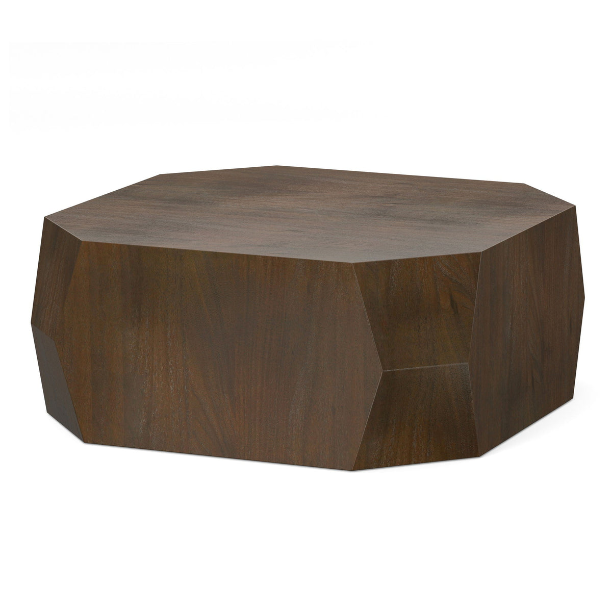 Walnut Geometric Coffee Table with Acacia Veneer - 39" Square