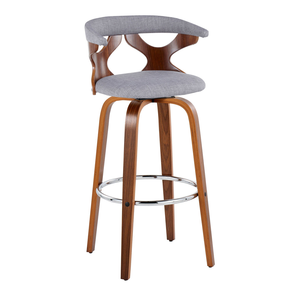 Mid Century Modern Swivel Barstool Set with Padded Upholstery - Multiple Colors