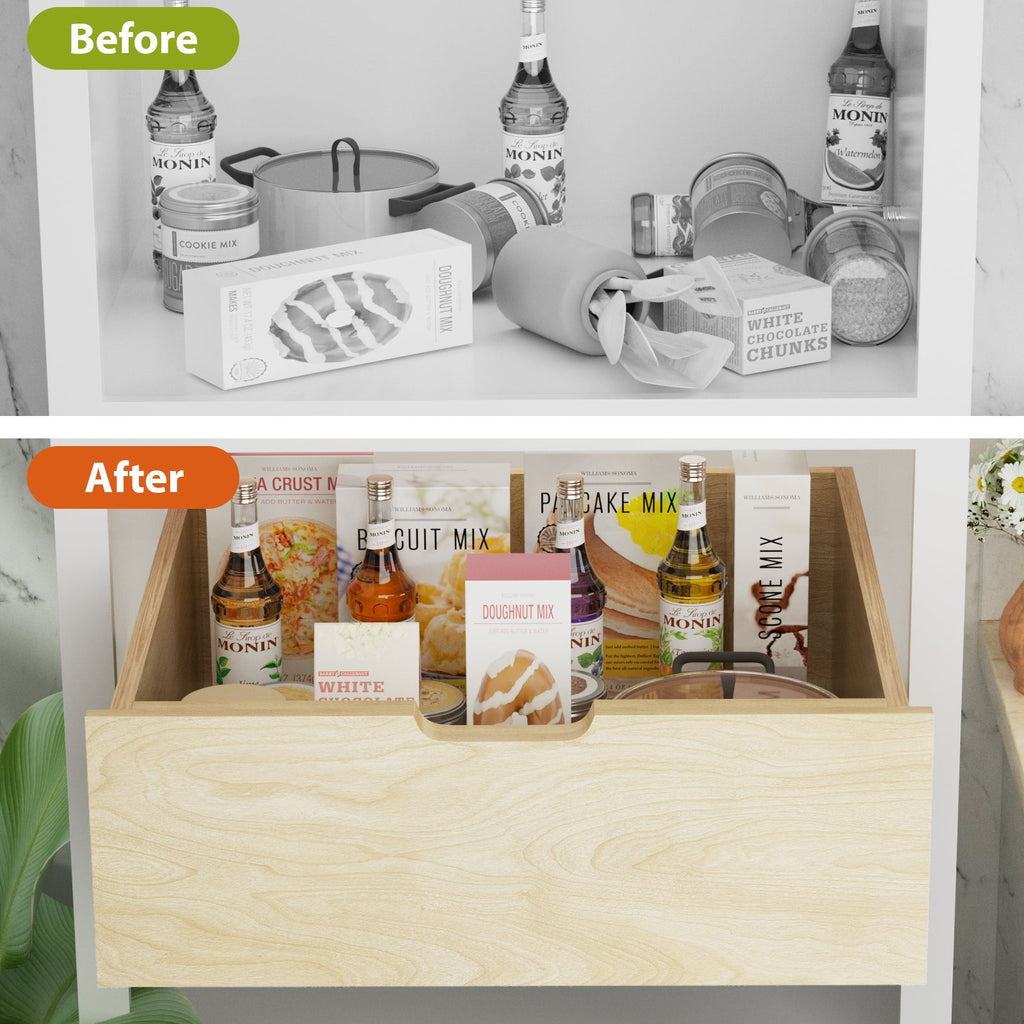 Wood Pull-Out Cabinet Drawer, 22.5 × 21 × 8 in