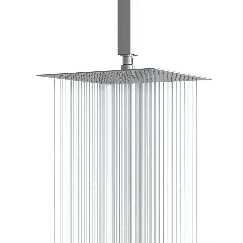 Ultra Thin Square Rainfall Shower Head Stainless Steel, Wall Or Ceiling Mount