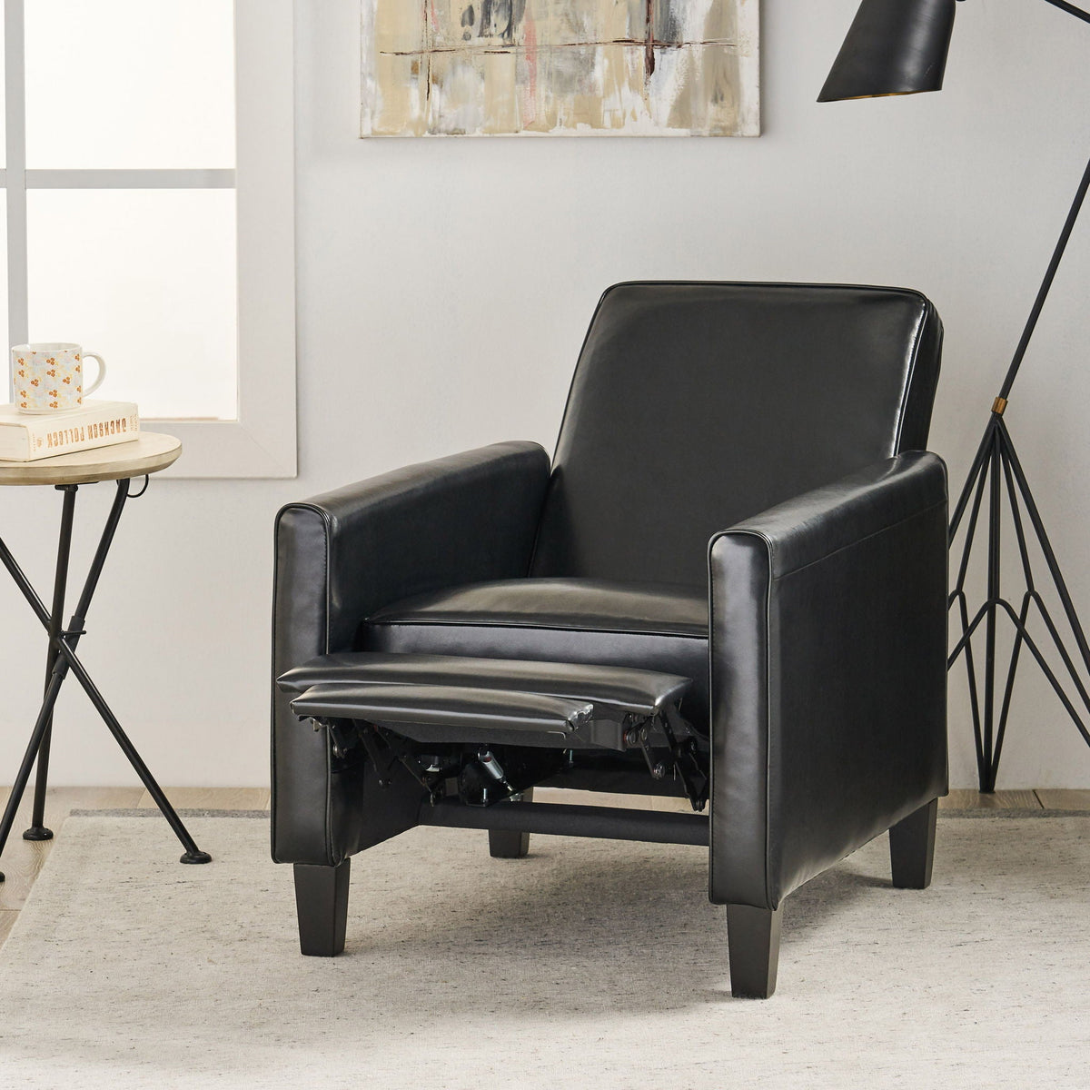 Upholstered Push Back Recliner Chair with Adjustable Recline - Multiple Colors
