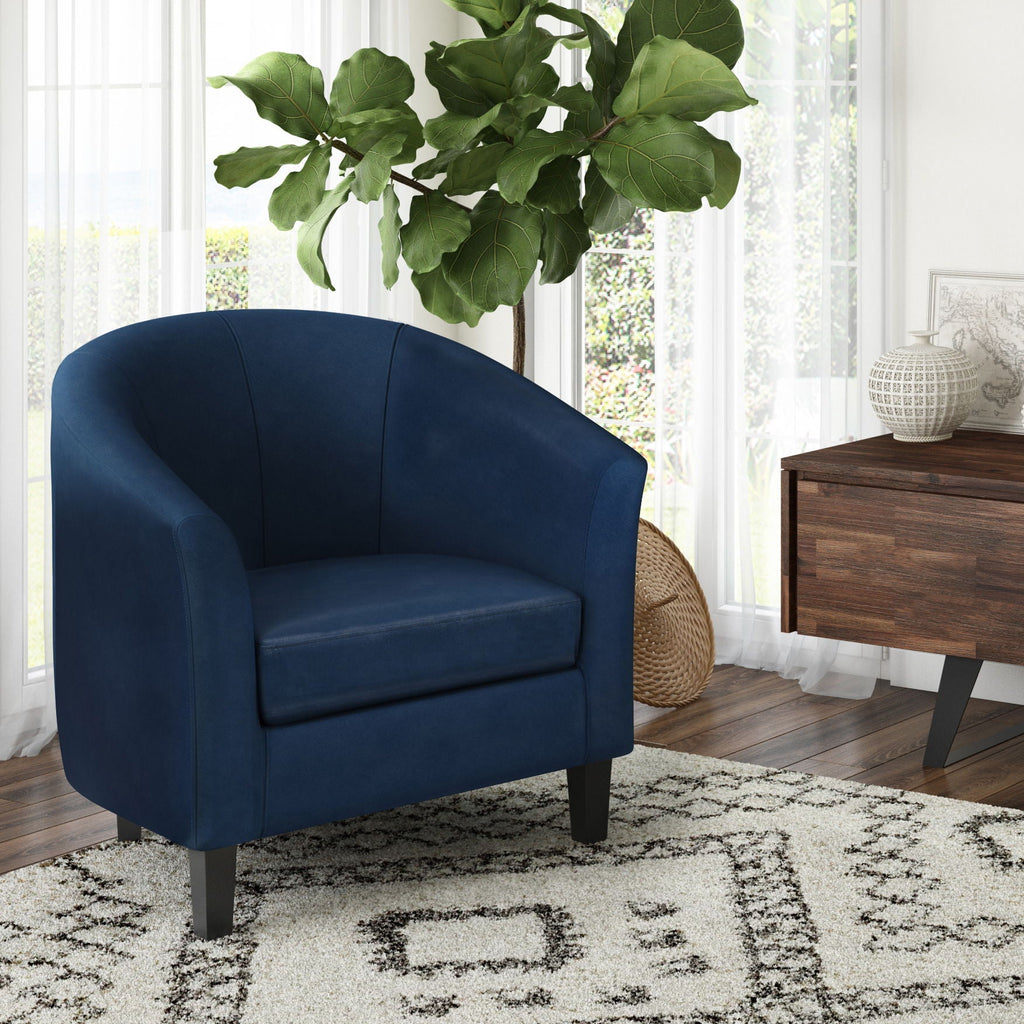 Transitional Tub Chair with Curved Back and Removable Cushion - Multiple Colors